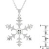 Slickblue Women's Rhodium Plated Snowflake Pendant Necklace, Cubic Zirconia, 35mm, 15.5" Link Chain with Extender - 3 of 3