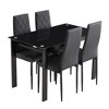 5-Piece Dining Set with Glass Table and Pu Soft Leather Chairs - 4 of 4