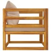 vidaXL Garden Chair - Taupe Cushions, Solid Acacia Wood Construction, Modular Design for Customizable Seating - 3 of 4