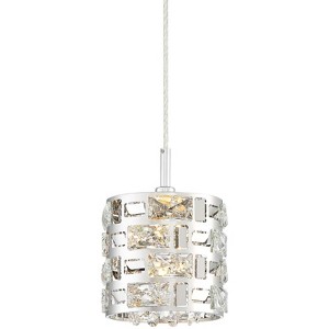 Possini Euro Design Crystal Rain Chrome Mini Pendant Light 6" Wide Modern LED Fixture for Dining Room House Foyer Kitchen Island Entryway Bedroom Home - 1 of 4