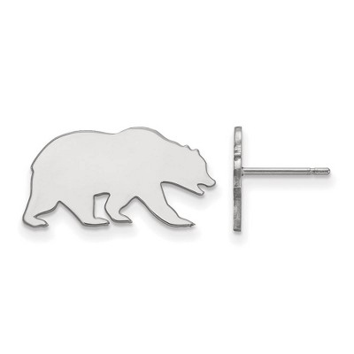 Black Bow Jewelry 14k White Gold California Berkeley Golden Bears NCAA Post Earrings