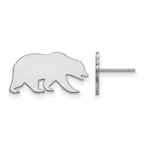 Black Bow Jewelry 14k White Gold California Berkeley Golden Bears NCAA Post Earrings - 1 of 3