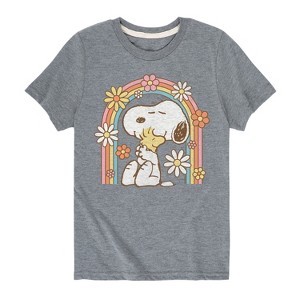 Boys' - Peanuts - Retro Flower Rainbow Short Sleeve Graphic T-Shirt - 1 of 4