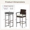 Costway 3 Piece Outdoor Bar Set Heavy-Duty Metal Barstool & Table Set with  Glass Tabletop - 3 of 4