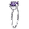EVERLY JEWELRY | 10K White Gold Gemstone Ring with Diamonds Accent - Multiple Gemstone Options - 2 of 4