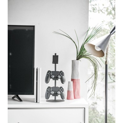 Black Adjustable Steel Game Controller Stand with Tiers
