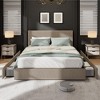 Bed Frame with Tufted Wingback Headboard, Platform Corduroy Upholstered Bed Frame with 4 Storage Drawers and Wooden Slats Support - 3 of 4