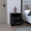 NicBex Nightstand with 2 Drawers Bedside Table with Metal Handles End table with Soild Legs for Living Room, Bedroom, Study, White - 2 of 4