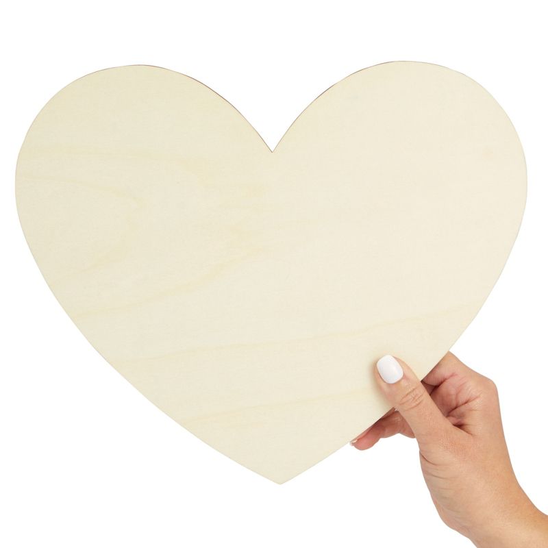 Juvale 6 Pack Unfinished Wooden Hearts for Crafts, DIY Decor, 12 x 10 In, 4 of 10