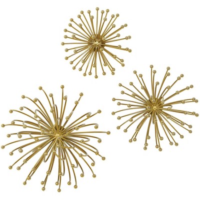 Uttermost Aga Plated Gold Metal 3-Piece Wall Decor Set