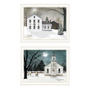 2- Piece Vignette Silent Night White Framed Wall Art for Living Room, Bedroom Wall Art Print for Home Decor by Billy Jacobs - 1 of 4