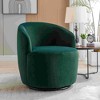 CAVINAS Teddy/Velvet Swivel Accent Chair,Barrel Chair with Wooden Frame and Swivel Base,Modern Upholstered Swivel Living Room Chairs for Living Room - 2 of 4