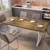 70.8" Farmhouse Dining Table for 6-8, Rectangular Wood Kitchen Table with Waterproof Top & Heavy Duty Metal Legs, for Dining Room - 2 of 4