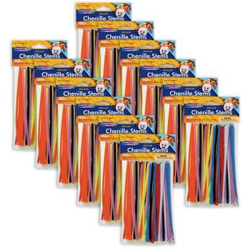 Craft Pipe Cleaners 80 gram (~100 Pieces) 10 Colors - 30 cm (12 inch) Long  - 6 mm Thick
