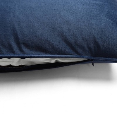 Navy Velvet Rectangular Euro Pillow Covers, 2-Pack
