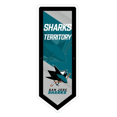 Evergreen Ultra-Thin Glazelight LED Wall Decor, Pennant, San Jose Sharks- 9 x 23 Inches Made In USA