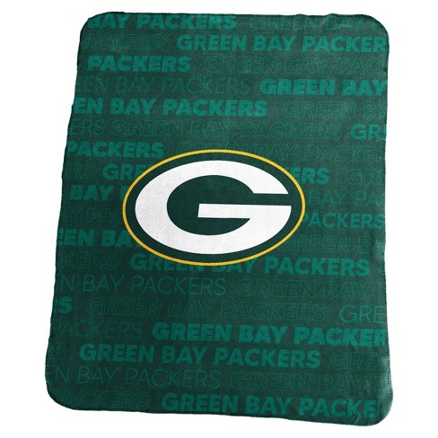 Nfl Green Bay Packers Center Stripe Trim Sherpa Trim Blanket : Target