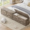 47.2 in Storage Chest, Wooden Storage Bench with Safety Hinges, Easy Assembly, Large Shoe Bench for Entryway, Living Room, Bedroom - 4 of 4
