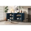 ORRD Modern 4-Door Sideboard - Convex Design w/Silver Handles, for Living/Dining Room & Kitchen (Almond) - 2 of 4