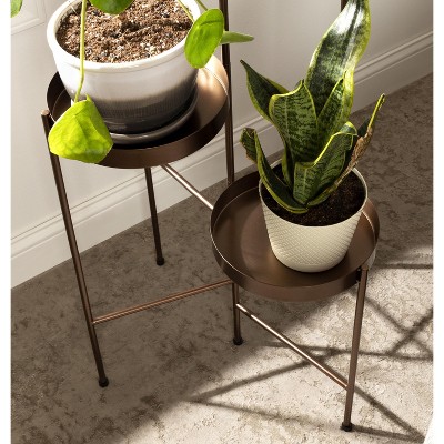 Bronze 4-Tier Modern Metal Plant Stand