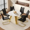 5-Piece Dining Set with Sintered Stone Table and 4 PU Armless Chairs - 4 of 4
