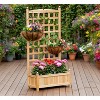 Gulches 28 Qt Natural Wood Decorative Trellis Planter with Drainage Crevices Indoor Outdoor (23x11x49 in) 1-Pack - 4 of 4