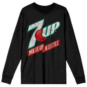 7UP Mix It Up A Little Crew Neck Short Sleeve Black Adult Tee - 1 of 3