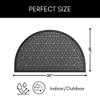 Evideco French Home Goods Half-Round Outdoor Door Mat Wilson- Heavy Duty Polyester, Non-Slip, Low Profile - 4 of 4