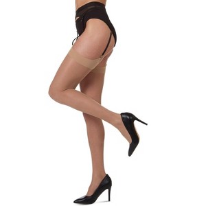 Memoi Women's Crystal Sheer Sheer Toe Stockings - 1 of 4