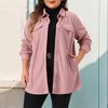 Agnes Orinda Women's Plus Size Long Sleeve Pockets Casual Corduroy Button Down Shirts - 2 of 4