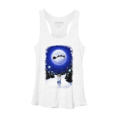 Women's Design By Humans Magical Snowman's Christmas Eve By BluedarkArt Racerback Tank Top