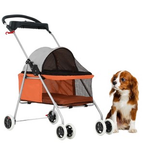 BestMassage Pet Stroller 4 Wheels Dog Cat Stroller Foldable Jogger Stroller - 1 of 4