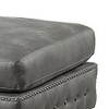 Royal Hampton 34 Inch Square Ottoman, Handcrafted Legs, Gray Vegan Faux Leather - 3 of 4