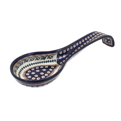 Blue Rose Polish Pottery Daisy Large Spoon Rest