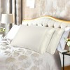 PiccoCasa Combed Cotton Embroidered Solid Pillowcases 2 Pcs - 2 of 4
