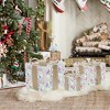 LuxenHome 3-Piece Prism Gift Boxes with Gold Ribbon Holiday Decoration with Lights Multicolored, Gold, White - 4 of 4