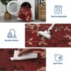 Modern Washable Area Rug for Living Room, Modern Floral Print Throw Carpet with Non Slip Backing, Low Pile Foldable Floor Mat for Home - 4 of 4