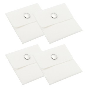 Unique Bargains Earrings Necklaces Rings Velvet Pouches Snap Button Portable Jewelry Storage Bag 4 Pcs - 1 of 4
