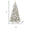 HomeRoots 4' White Pre Lit Slender Flocked Pine Christmas Tree - 3 of 4