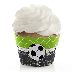 Big Dot of Happiness Goaaal - Soccer - Baby Shower or Birthday Party Decorations - Party Cupcake Wrappers - Set of 12 - 1 of 4