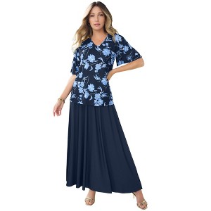 Roaman's Flutter Sleeve Ultrasmooth Fabric Tee - 1 of 3