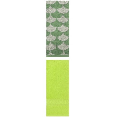 REGALWOVEN Geometric Absorbent Soft Bathroom Cotton Hand Towels 13" x 30"/13" x 29" 2 Packs