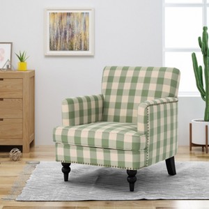 Christopher Knight Home Harrison Contemporary Fabric Upholstered Club Chair with Nailhead Trim - 1 of 4