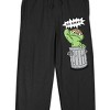 Sesame Street Oscar the Grouch "Go Away" Women's Black Sleep Pants - 2 of 4