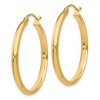 Black Bow Jewelry 2.75mm x 30mm Polished 14k Yellow Gold Domed Round Hoop Earrings - 2 of 4