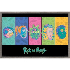 Trends International Rick And Morty - Faces Framed Wall Poster Prints - 1 of 4