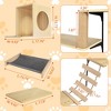 Sevobal Pet Tower, Modern Wall-Mounted Cat Shelves with Cat House, Bridge, Steps, Stable Cat Climber for Indoor, Brown, 17.76"*9.92"*12.77" - 4 of 4