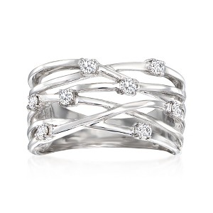 Ross-Simons 0.25 ct. t.w. Diamond Highway Ring in Sterling Silver - 1 of 4