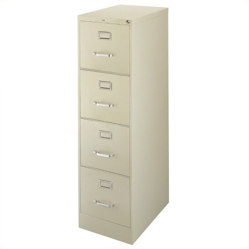 Steel 25 In Deep 4 Drawer Vertical Letter File Cabinet In Putty