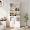 Narrow Bathroom Cabinet, 70" H Tall Slim Storage Cabinet with Glass Door and Open Shelves, Freestanding Storage Cabinets - 4 of 4